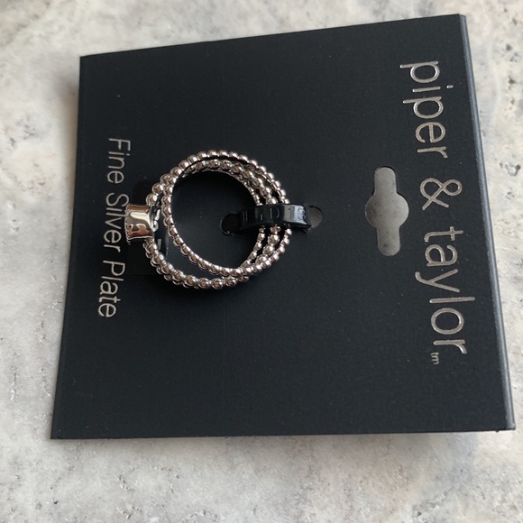 ❤️ NWT Minimalist Ring Trio Silver Plate Rings Piper & Taylor CZ Trio Ri… - Picture 5 of 8